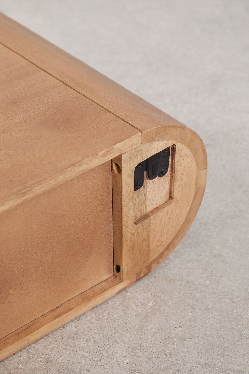 Consolle da ingresso da parete 100x40 cm in legno di mango e travertino Kivalina, immagine della galleria 7