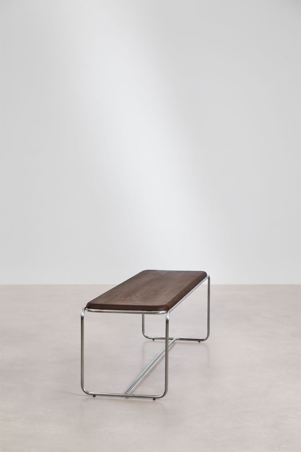 Panca 160 cm in legno di acacia e acciaio inossidabile Altrex, immagine della galleria 2