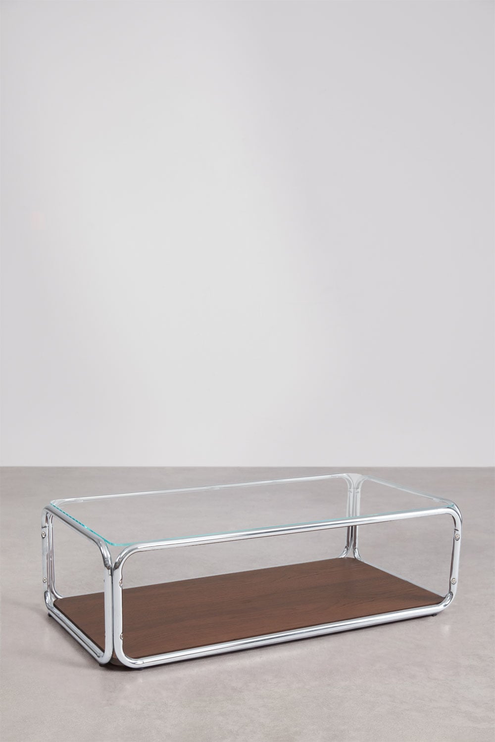 Rectangular coffee table 120x60 cm in iron and tempered glass Kavena, immagine della galleria 1