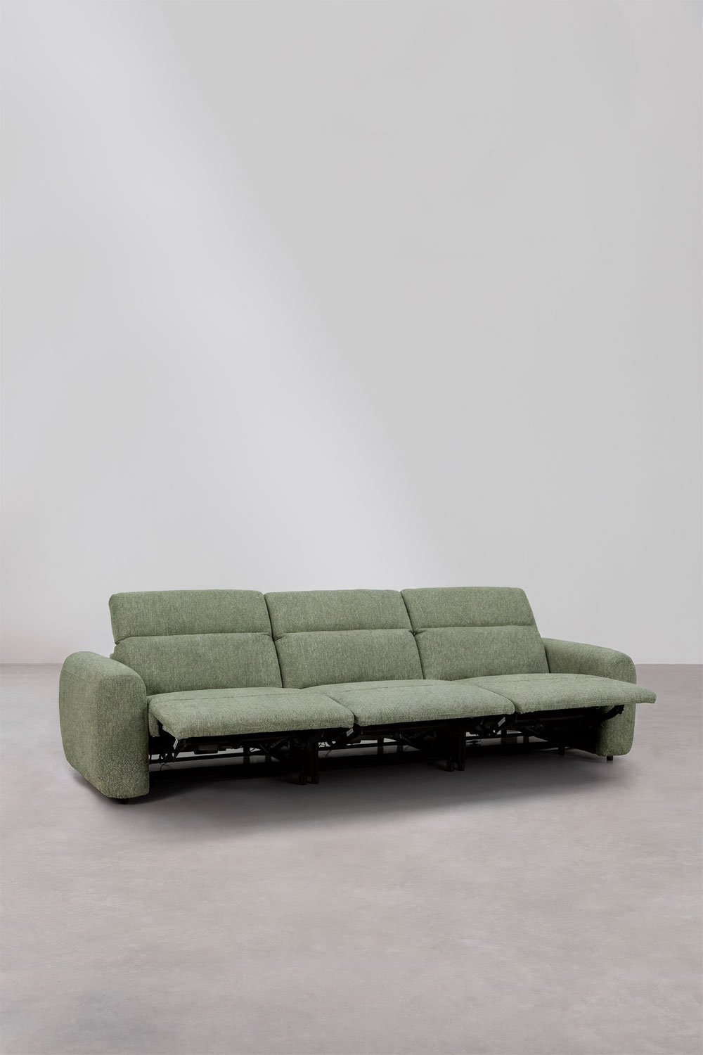 Divano reclinabile ed elettrico a 3 posti rivestito Peggy, immagine della galleria 6