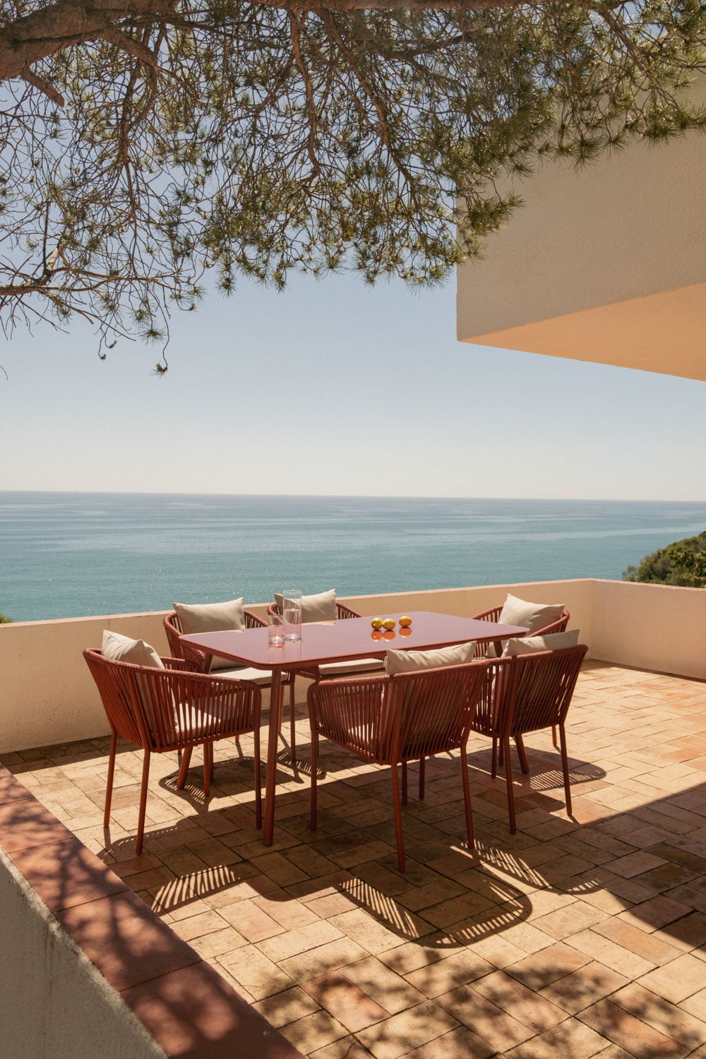 Set da tavolo rettangolare 160x90 cm e 6 sedie da giardino in corda intrecciata Arhiza Classic, immagine della galleria 1
