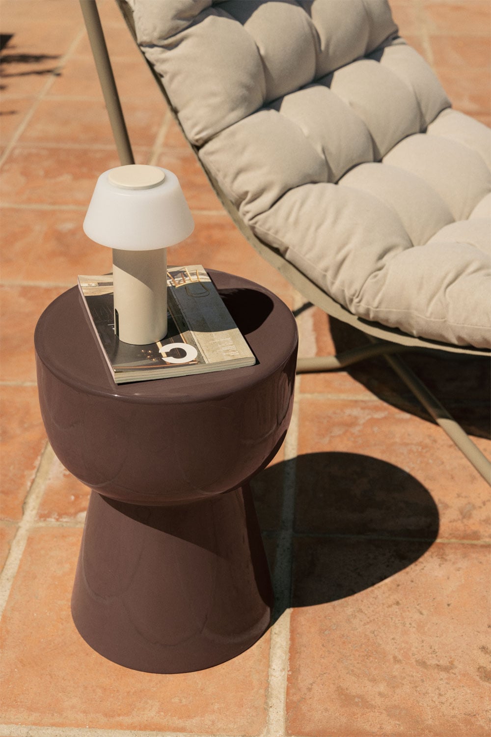 Tavolino da giardino rotondo Ø35 cm in dolomite Kaly, immagine della galleria 4