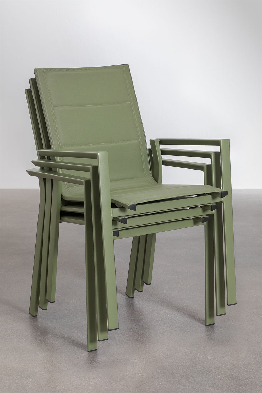 Set da tavolo rettangolare 90-180x90 cm allungabile in alluminio Starmi e 8 sedie da giardino impilabili in alluminio Karena, immagine della galleria 12
