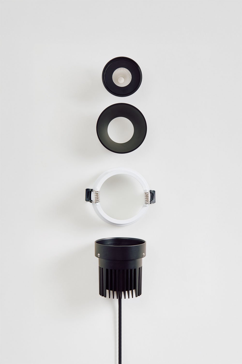 Pack da 2 downlight LED da incasso con cornici rotonde Ø7 cm in alluminio Luisiana, imagen de galeria 6