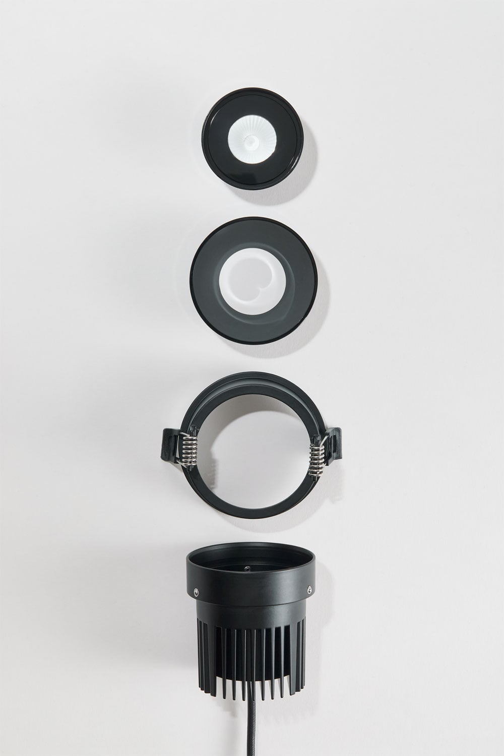 Pack di 2 downlight LED da incasso con cornici rotonde Ø8 cm in alluminio Luisiana, imagen de galeria 7