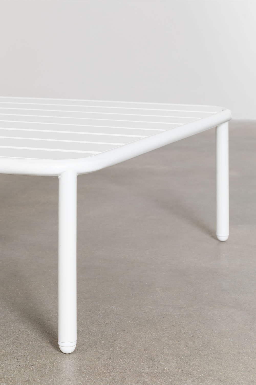 Set da giardino con divano modulare angolare a 5 pezzi e tavolino in acciaio Roubly, immagine della galleria 12