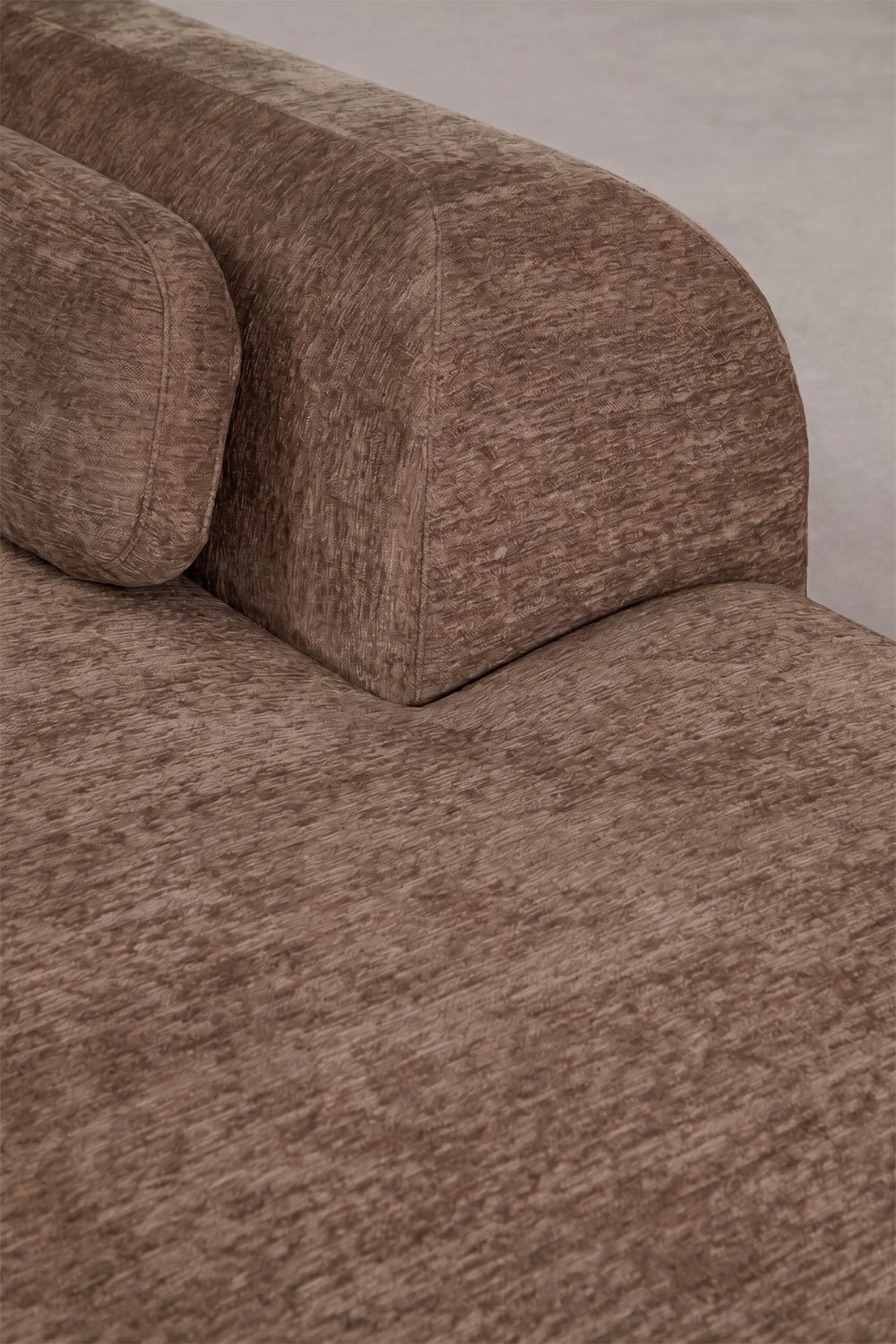 Divano modulare angolare a 2 pezzi con chaise longue destra in ciniglia confezionato sottovuoto Merida, immagine della galleria 7