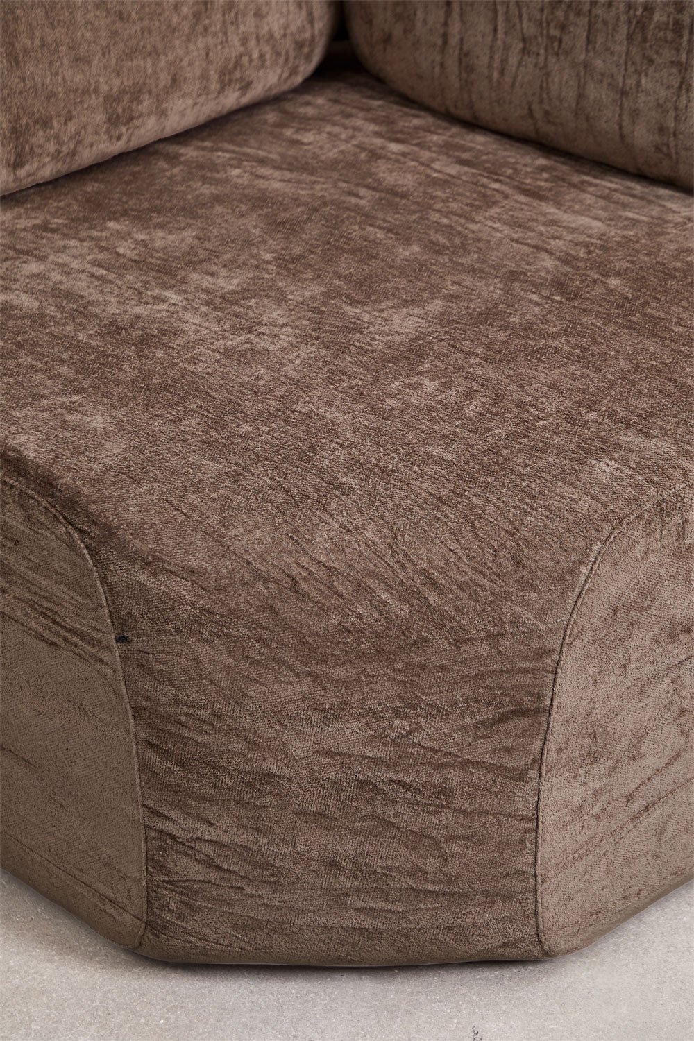 Divano modulare angolare a 4 pezzi con chaise longue a destra in ciniglia confezionato sottovuoto Merida, immagine della galleria 7