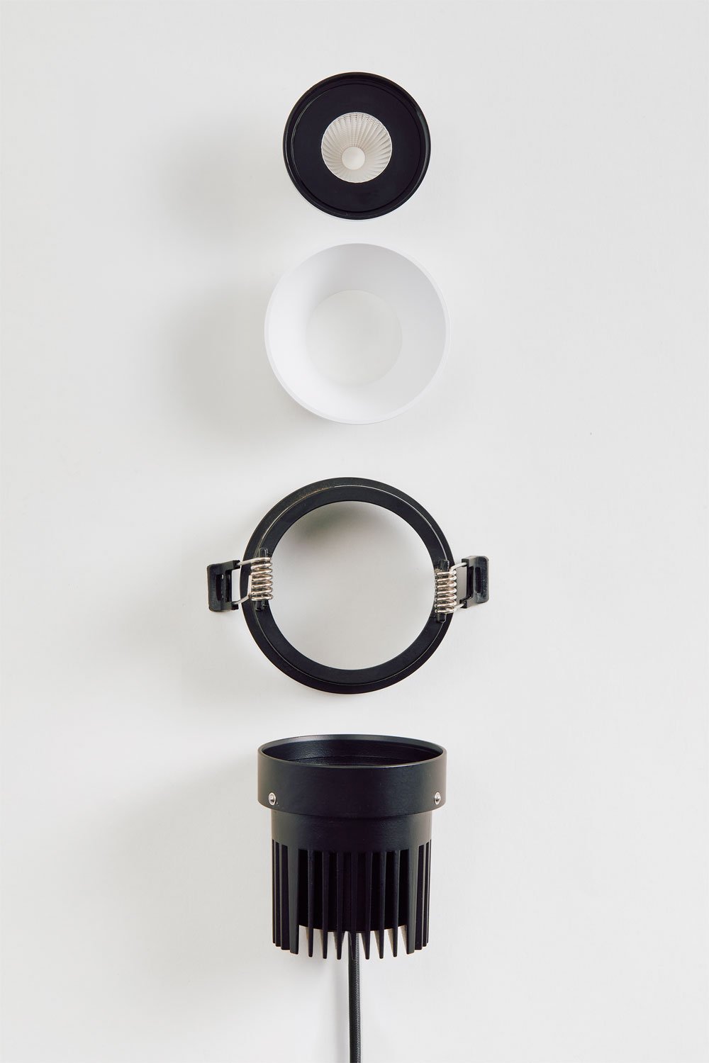 Pack di 4 downlight LED da incasso con cornici rotonde Ø8 cm in alluminio Luisiana, imagen de galeria 6