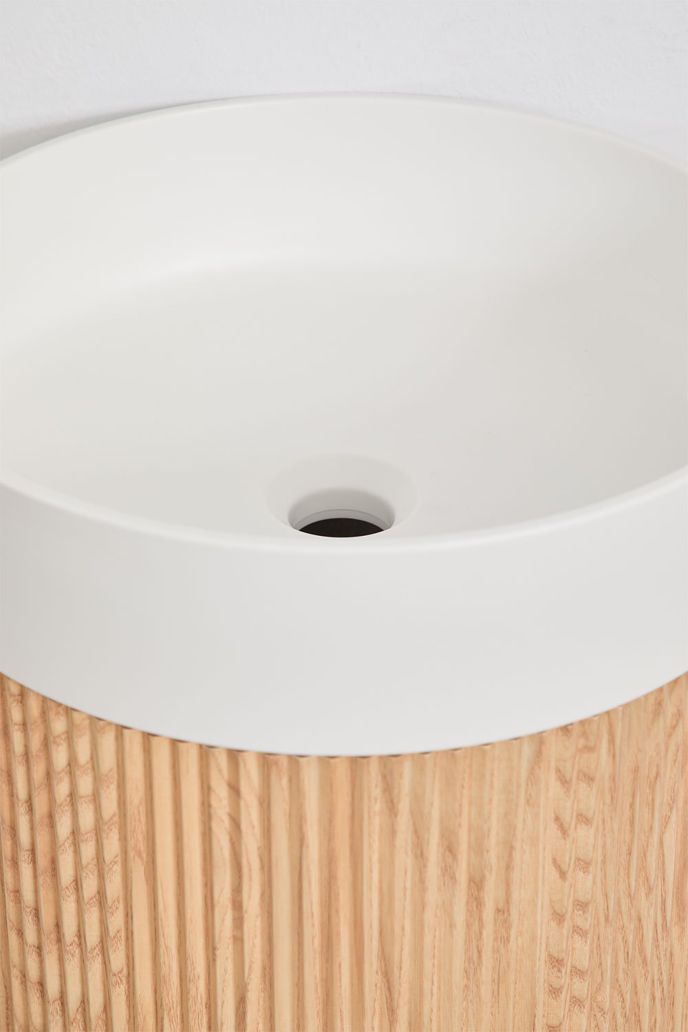 Set di mobile da bagno Ø40 cm in legno con lavabo integrato Freia, immagine della galleria 7