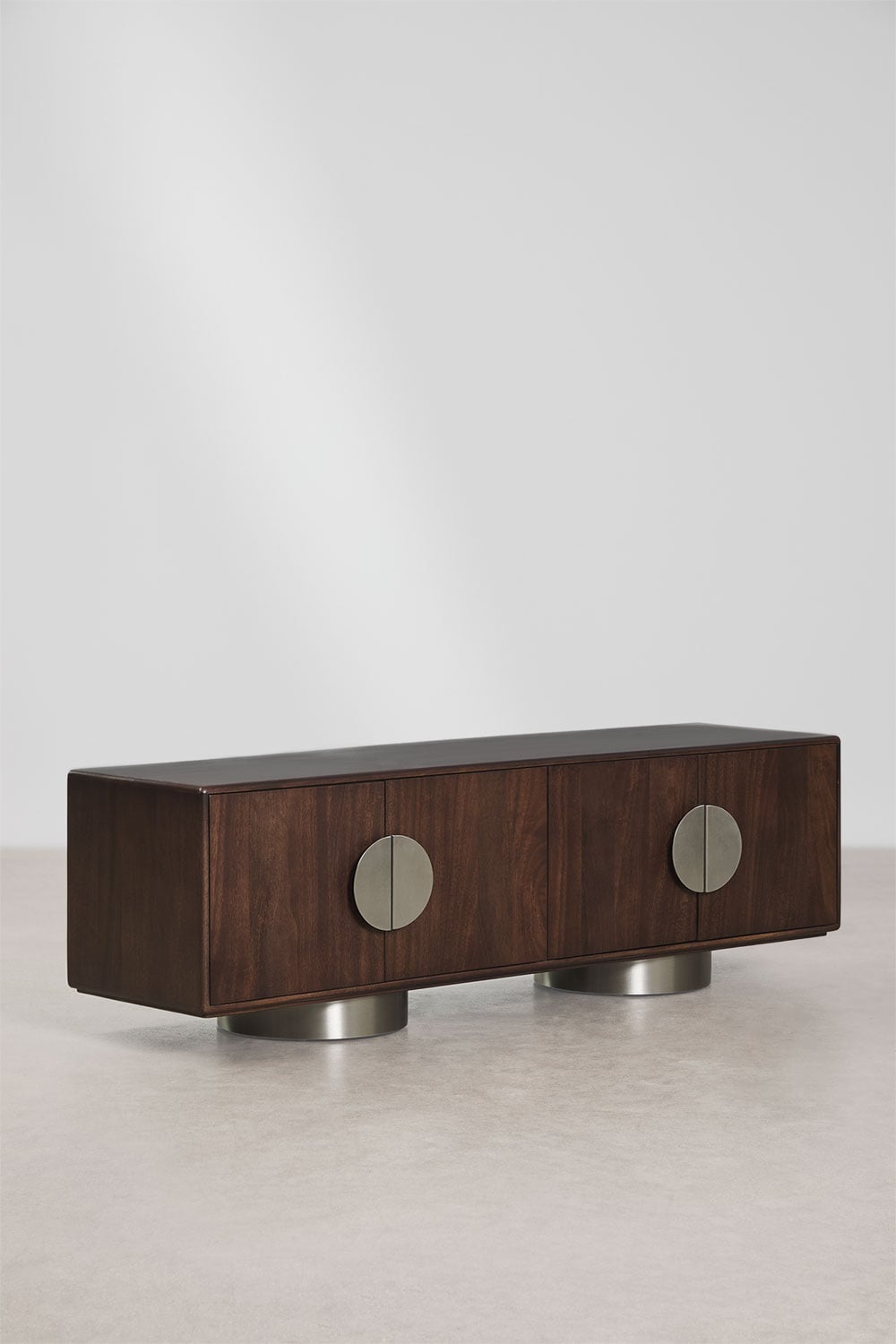 Mobile TV 180x40 cm in legno di mango e acciaio inossidabile Melisand, immagine della galleria 1