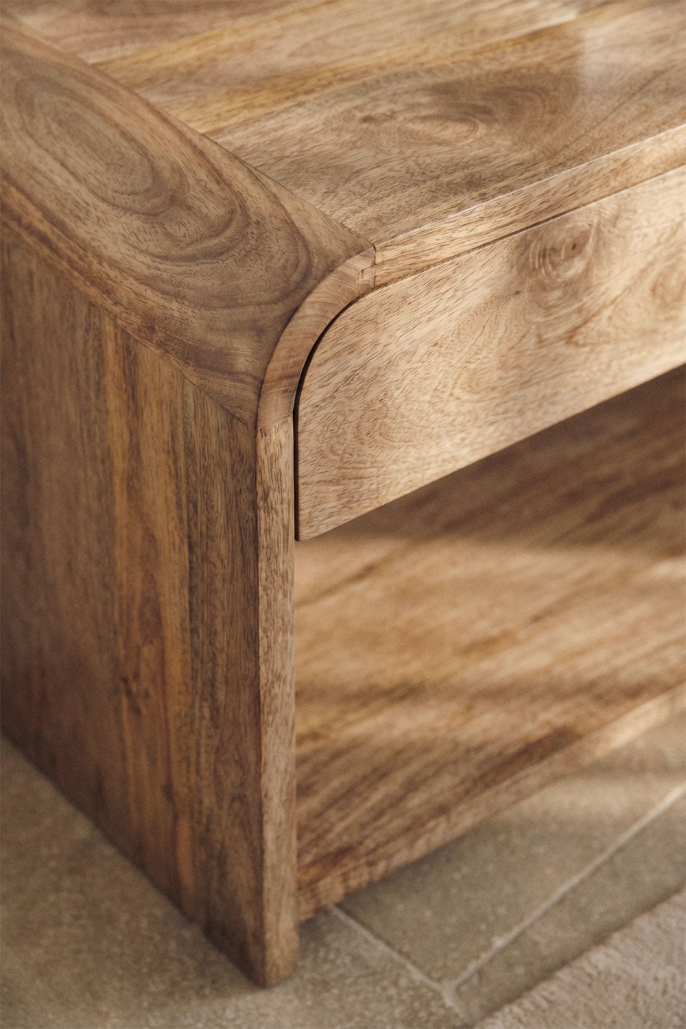 Mobile TV 165x40 cm con contenitore in legno di mango Shelby, immagine della galleria 2