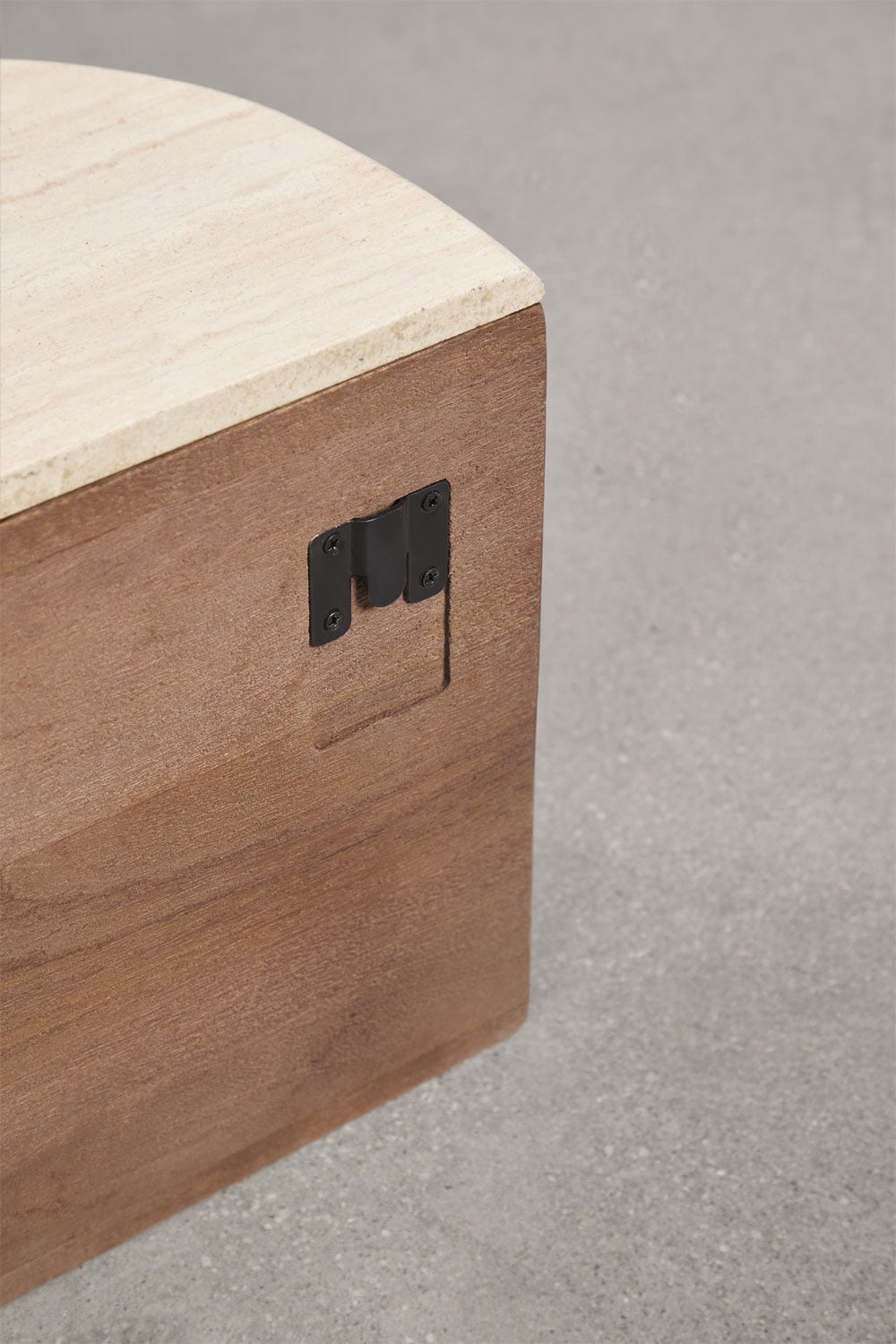 Comodino sospeso 40x30 cm in legno di mango e pietra naturale Talix, immagine della galleria 8