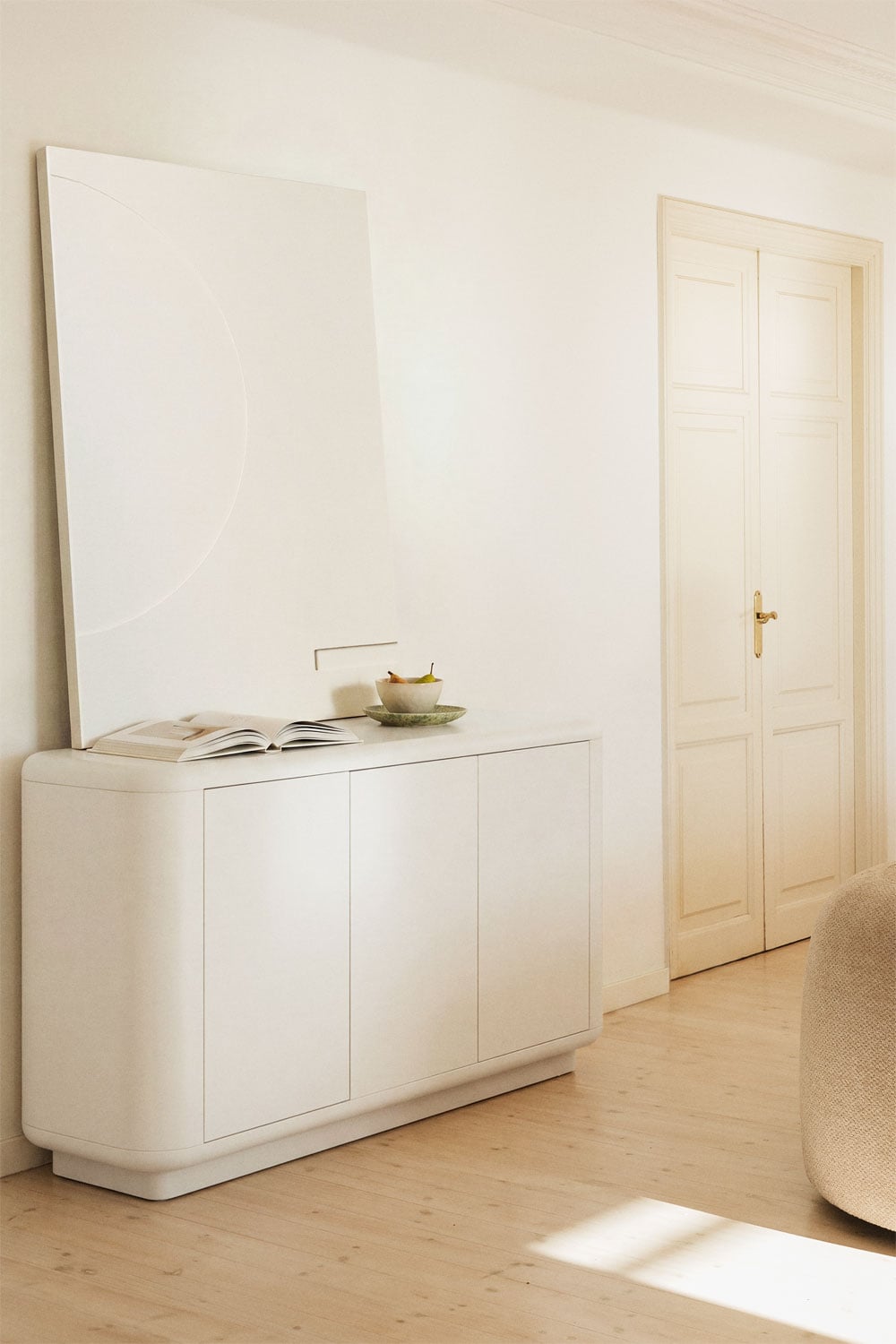 Credenza rettangolare 150x40 cm in MDF bianco gardenia Cixila, immagine della galleria 1