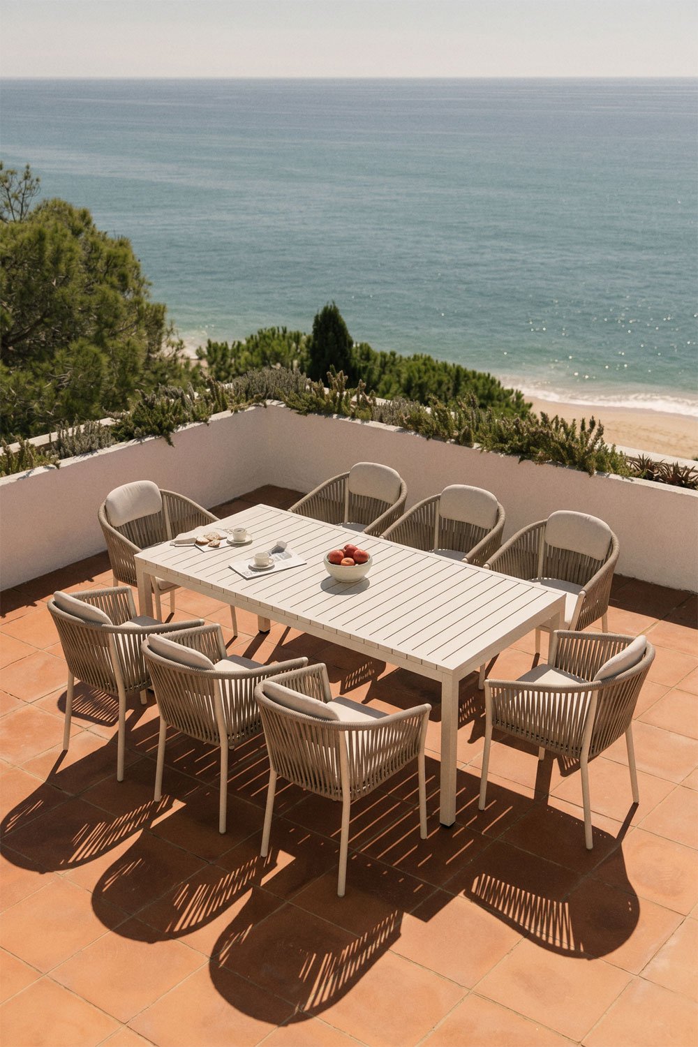 Tavolo da giardino rettangolare 210x100 cm in alluminio Marti, immagine della galleria 1