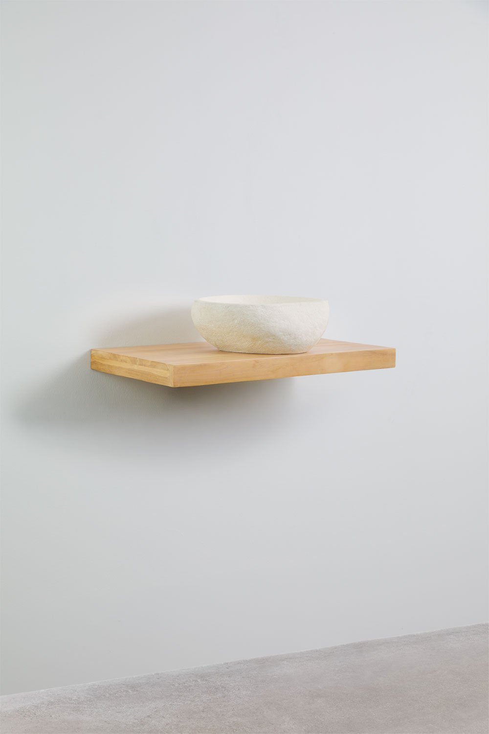 Set di mobili da bagno sospesi in legno di teak Venetian, immagine della galleria 4