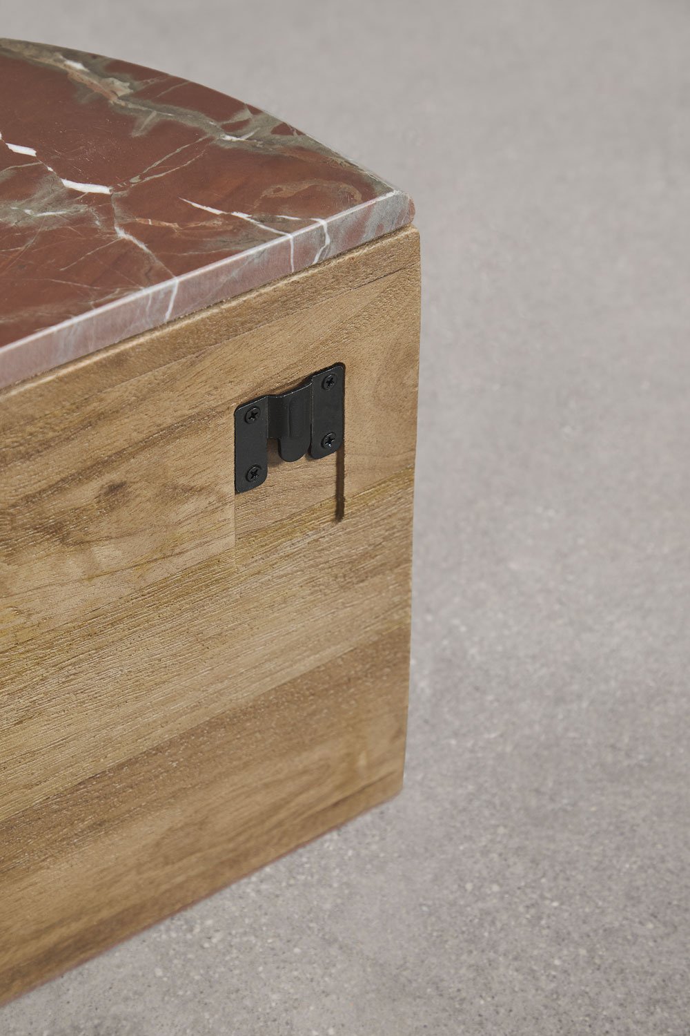 Comodino sospeso 40x30 cm in legno di mango e pietra naturale Talix, immagine della galleria 8