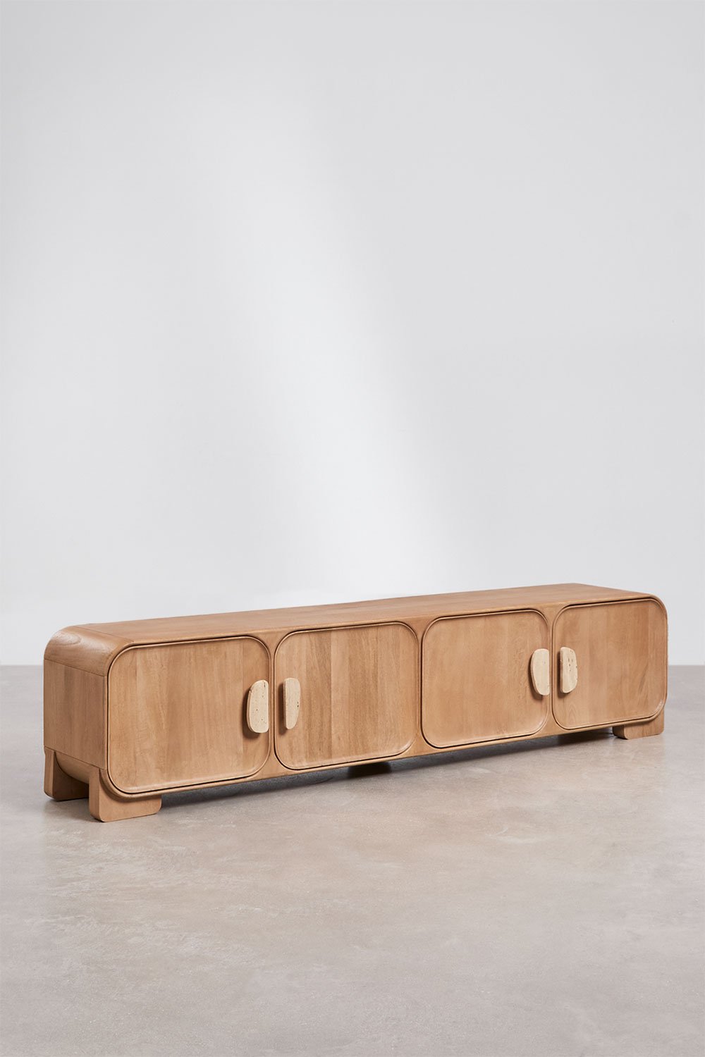 Mobile TV in legno di mango e pietra naturale Kivalina, immagine della galleria 3