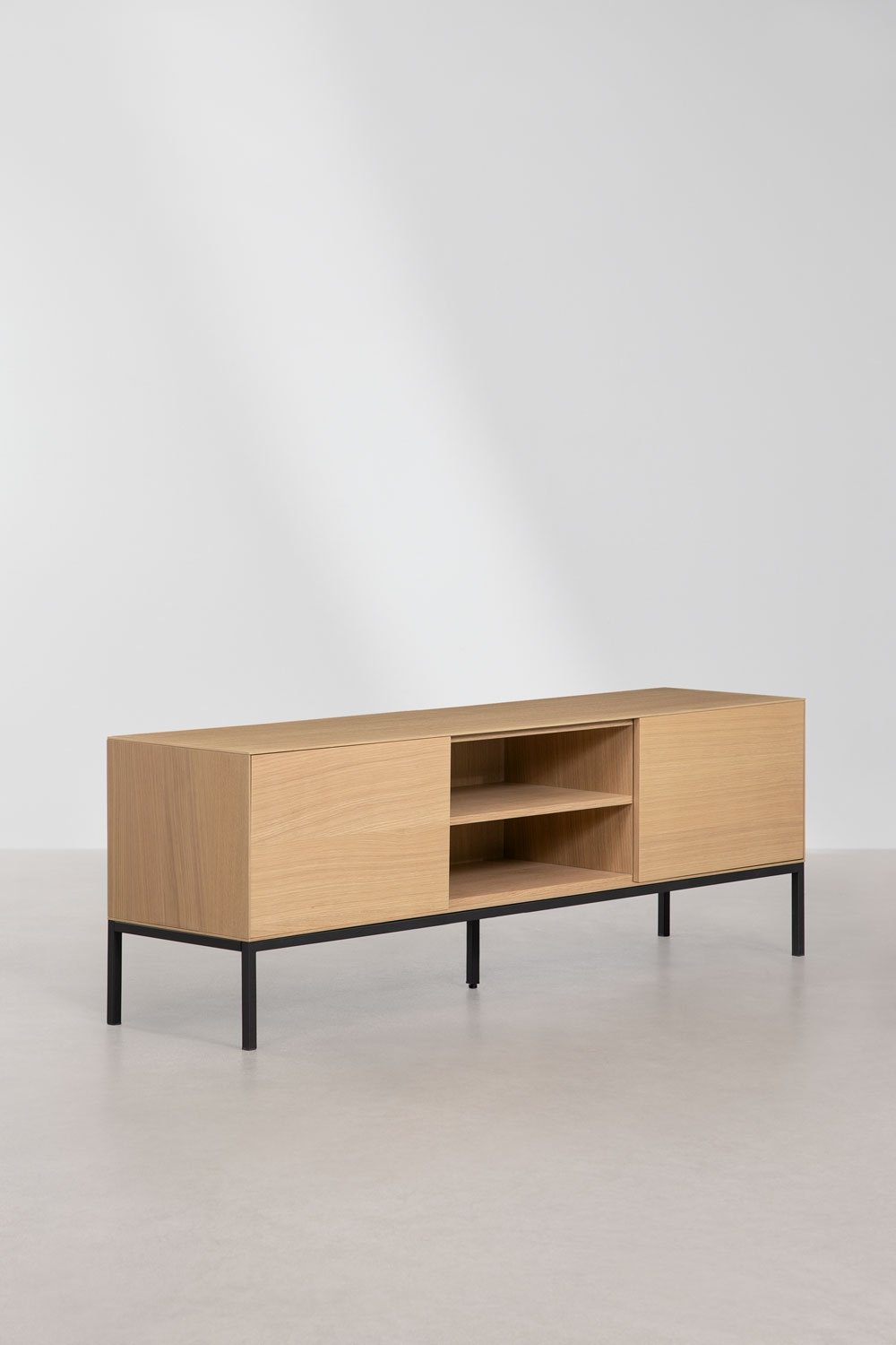 Mobile TV 160x40 cm in MDF con impiallacciatura di rovere Bromley, immagine della galleria 3