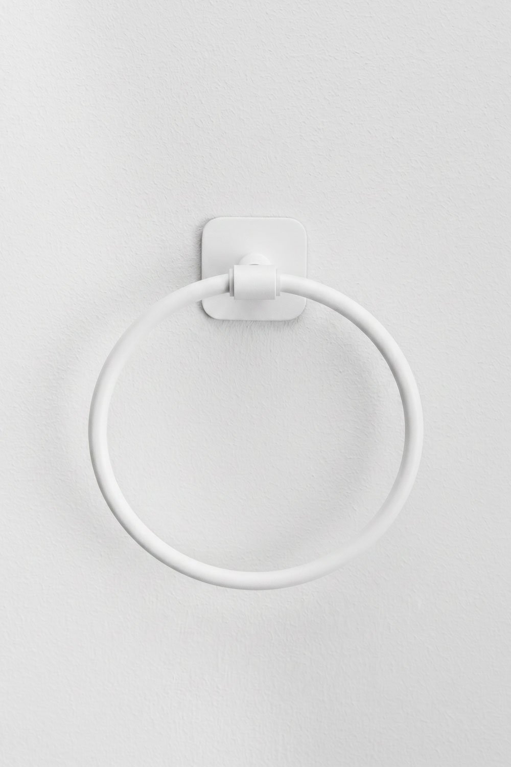 Portasciugamani adesivo da parete Ø 15 cm per bagno in acciaio inossidabile bianco Ondreli, immagine della galleria 3
