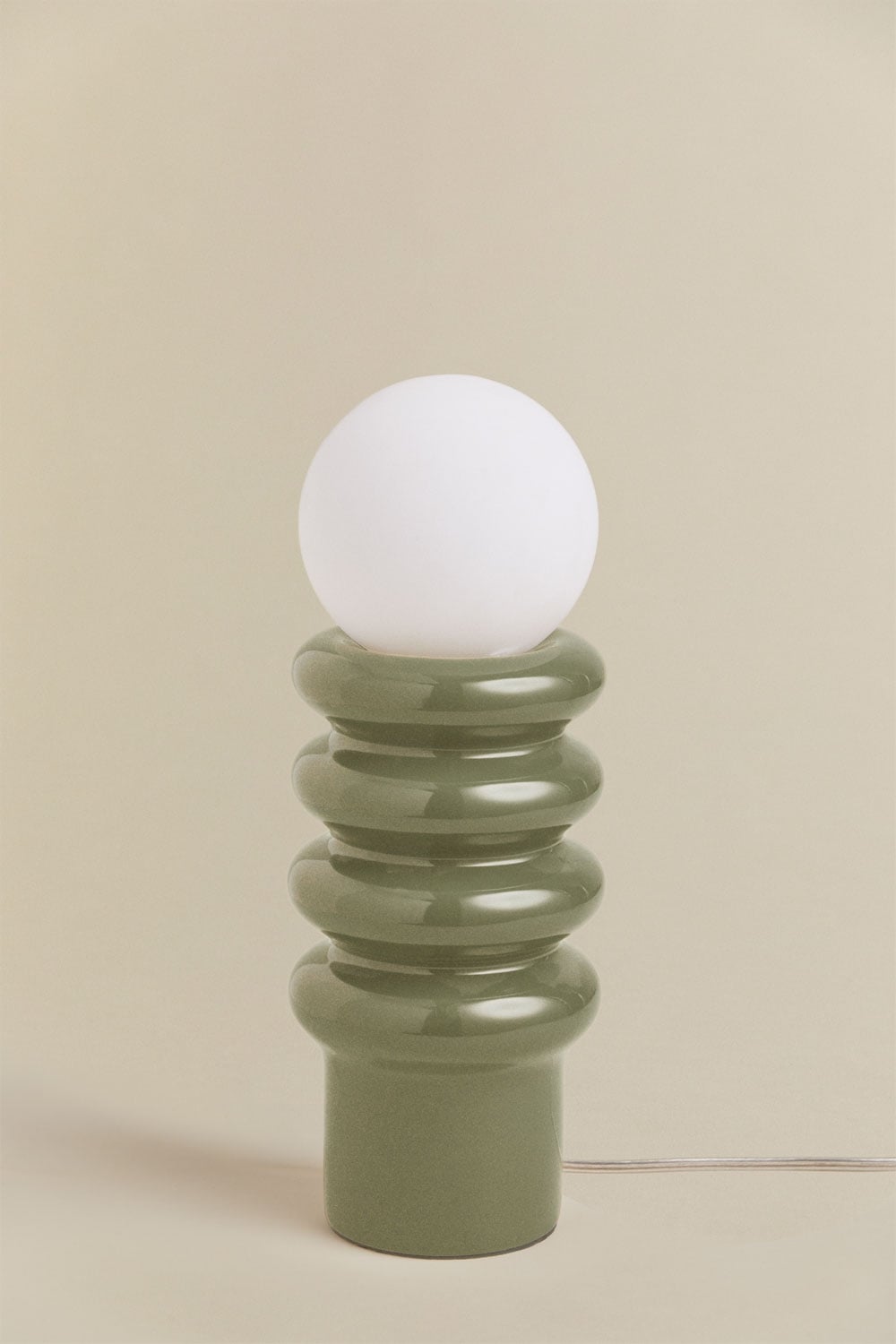 Lampada da tavolo 35 cm in ceramica con sfera di cristallo Kryx, immagine della galleria 3