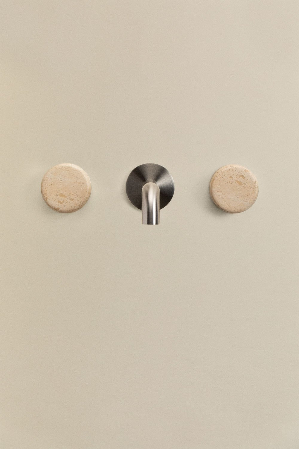 Rubinetto da lavabo incassato in ottone e pietra naturale Gilstoin, immagine della galleria 4