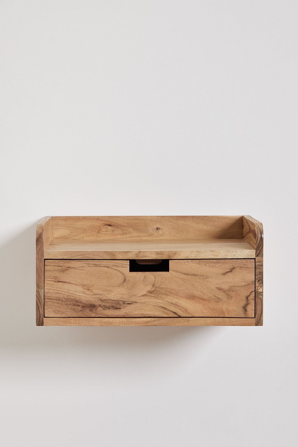 Comodino sospeso 45x30 cm in legno di acacia Narbona, immagine della galleria 4