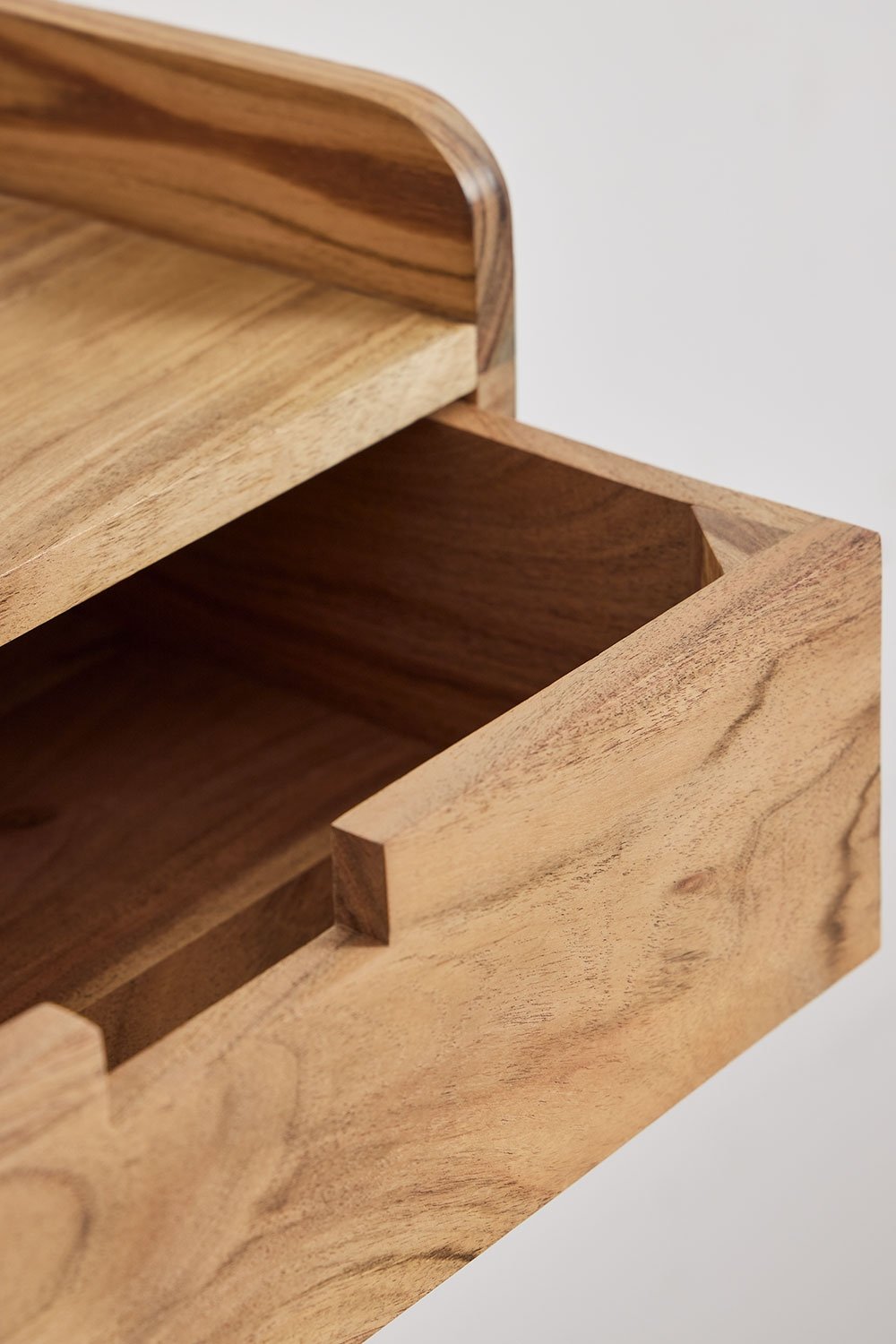 Comodino sospeso 45x30 cm in legno di acacia Narbona, immagine della galleria 5