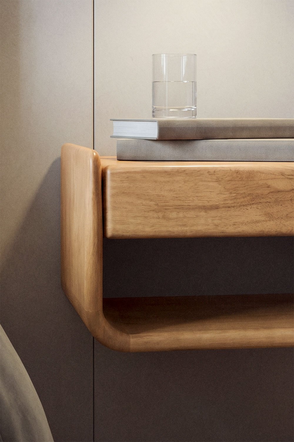 Comodino sospeso rettangolare 40x30 cm in legno Tinsley, immagine della galleria 2