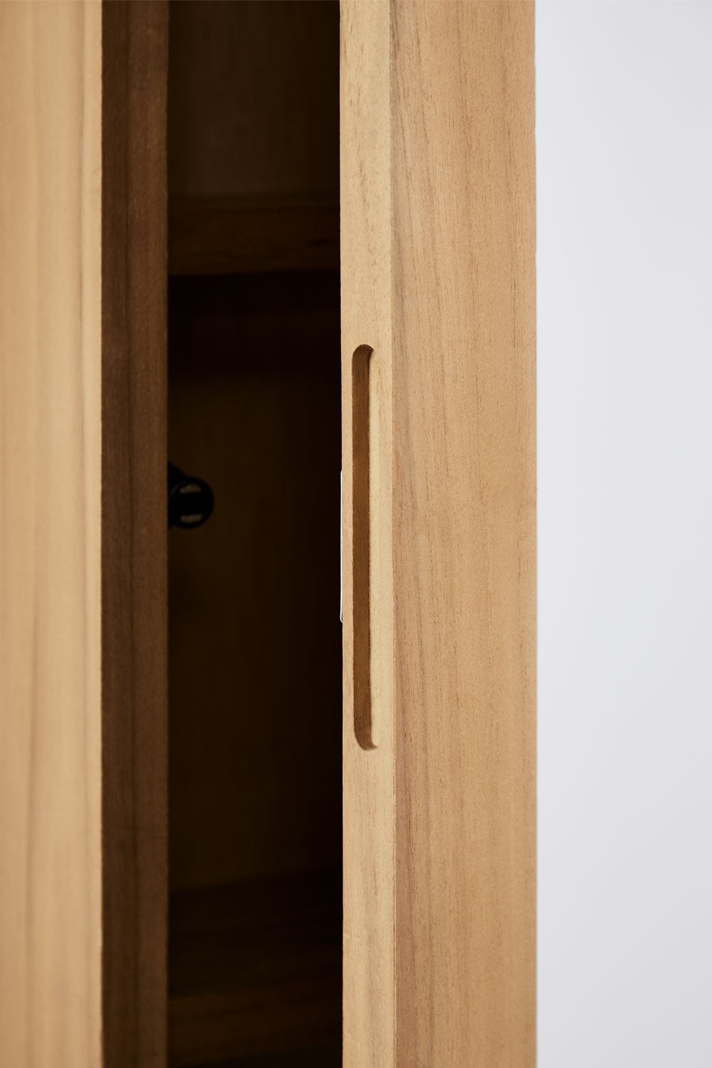 Armadietto a muro rettangolare 45x60 cm per bagno in teak miroir Ian, immagine della galleria 7