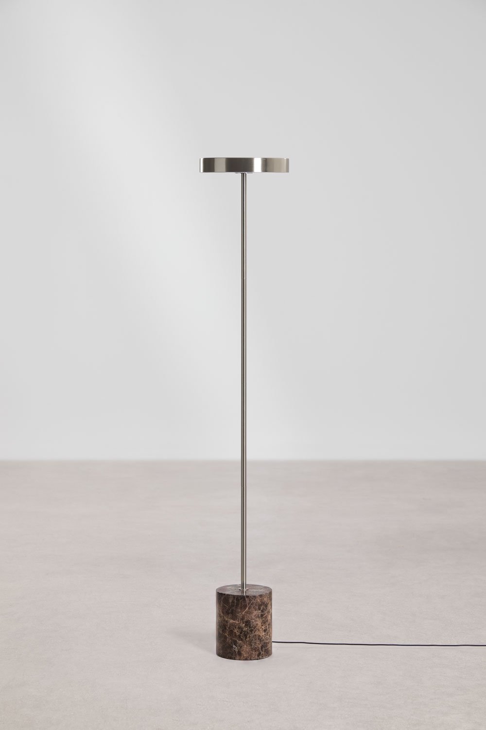 Lampada da terra LED in acciaio inossidabile e pietra naturale Isasia, immagine della galleria 3