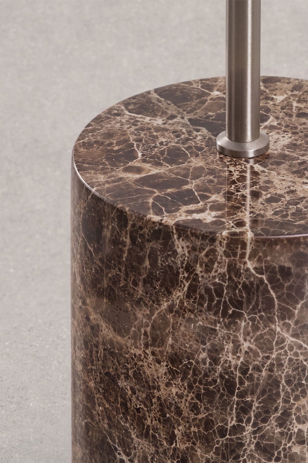 Lampada da terra LED in acciaio inossidabile e pietra naturale Isasia, immagine della galleria 6