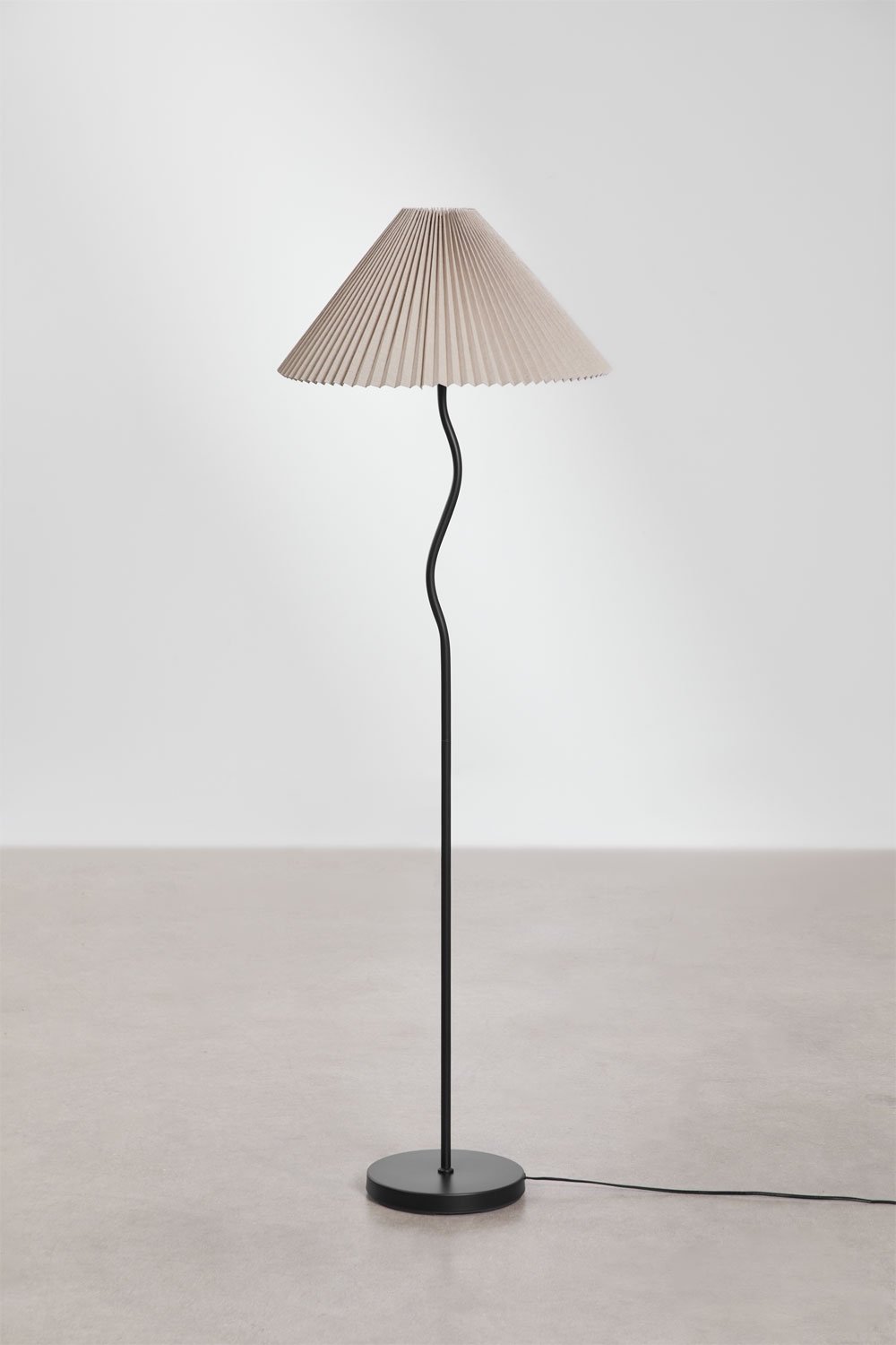 Lampada da terra in ferro e lino Siliema, immagine della galleria 3