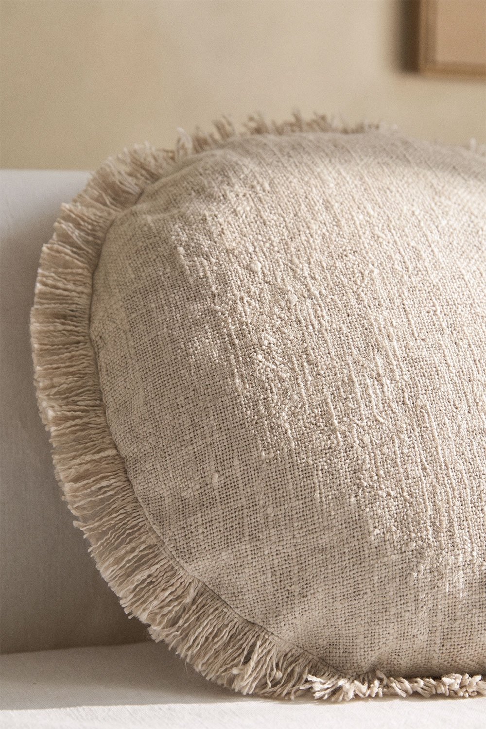 Cuscino rotondo Ø40 cm in cotone Soncey, immagine della galleria 2
