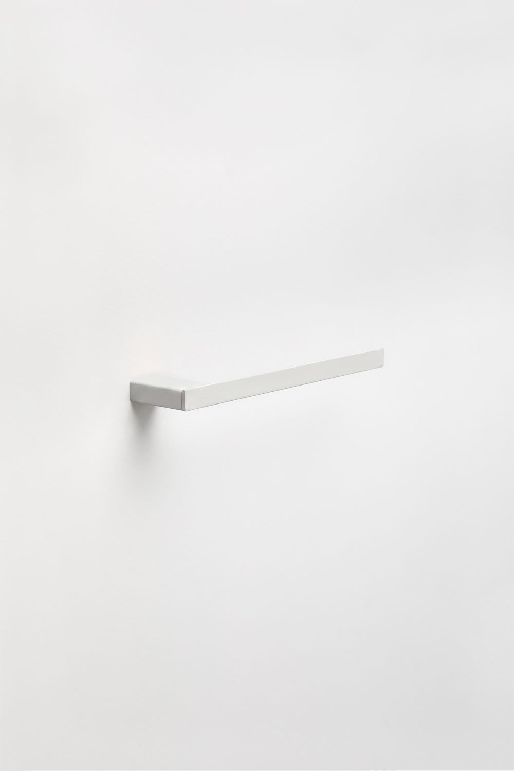 Portasciugamani da parete con barra da 30 cm per bagno in acciaio inox bianco Olvam, immagine della galleria 3