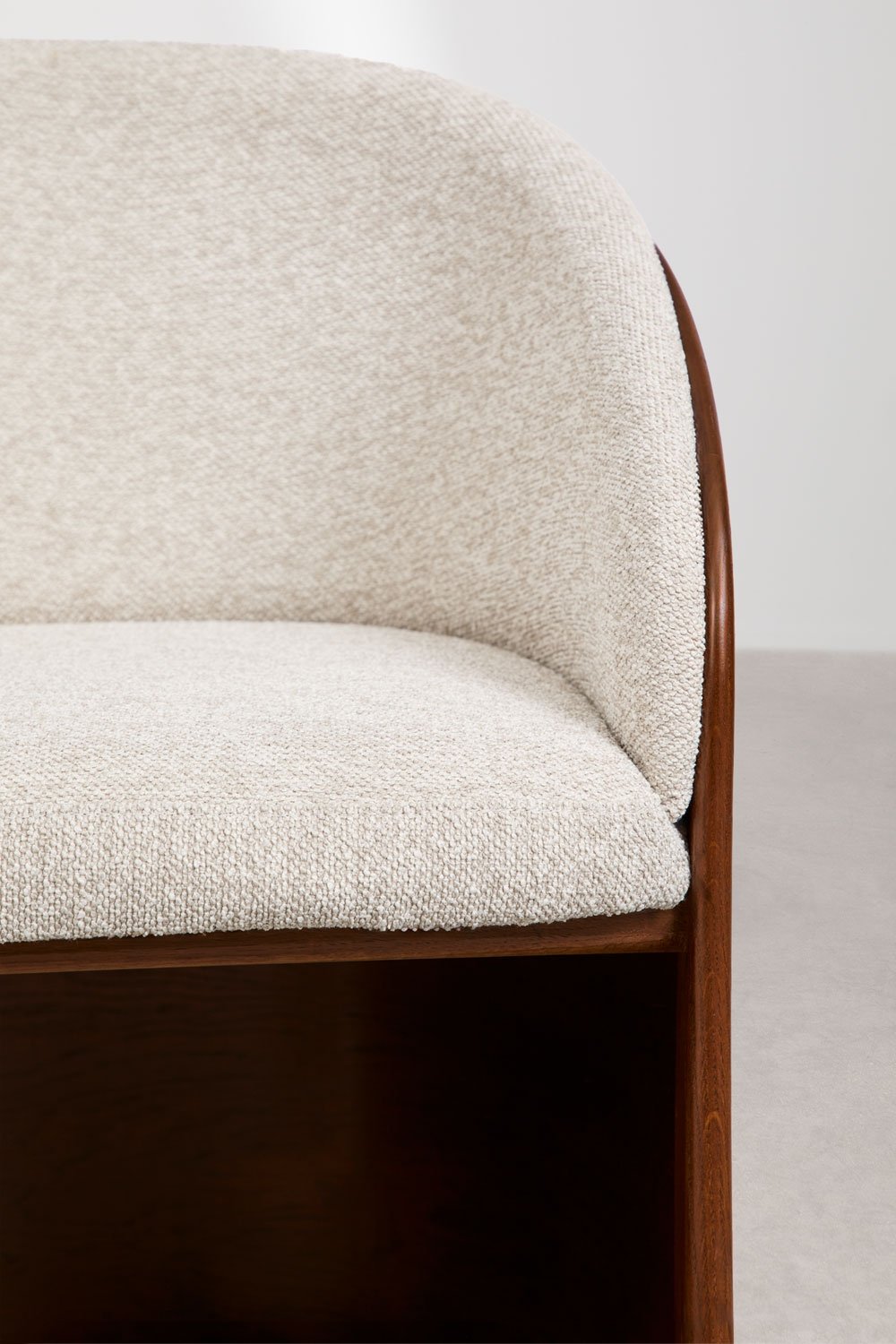 Set di 2 sedie da pranzo in legno di rovere e bouclé Keluna, immagine della galleria 4
