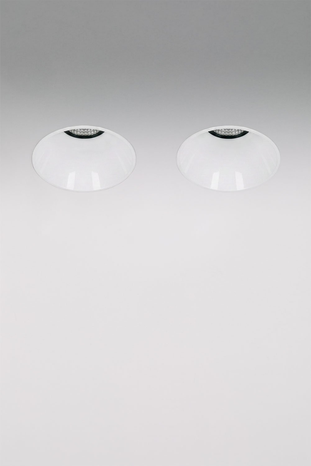 Pack da 2 downlight LED da incasso senza cornice trimless rotondi Ø6,8 cm per esterni in alluminio Orelva, imagen de galeria 1