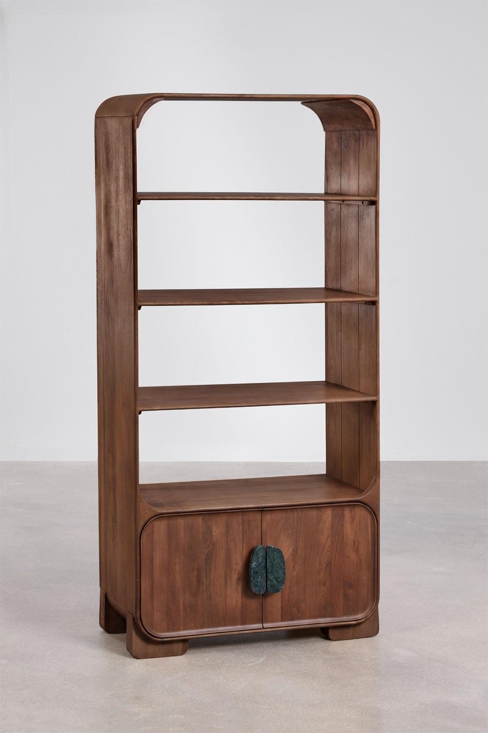 Scaffale 190 cm in legno di mango e pietra naturale Kivalina, immagine della galleria 3