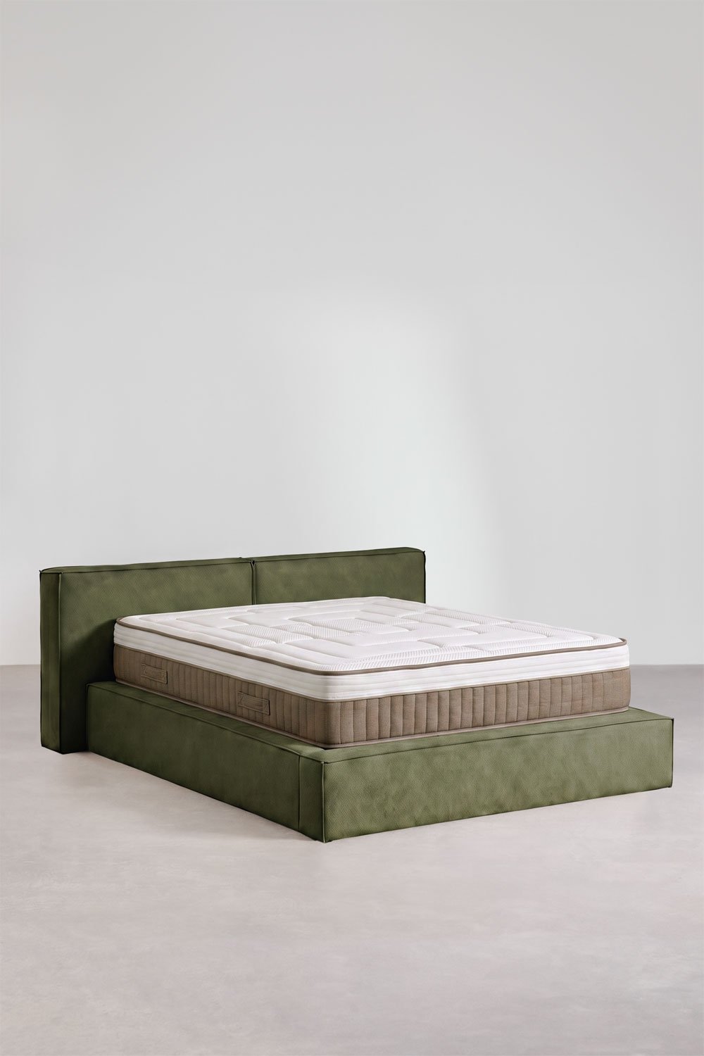 Letto con contenitore ribaltabile imbottito Lunari, immagine della galleria 3
