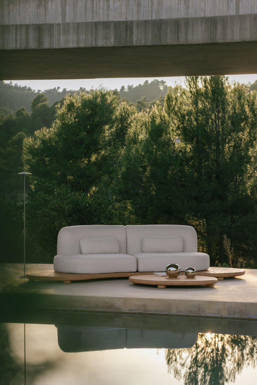 Divano modulare da giardino 2 pezzi in legno di acacia Gerard, immagine della galleria 1