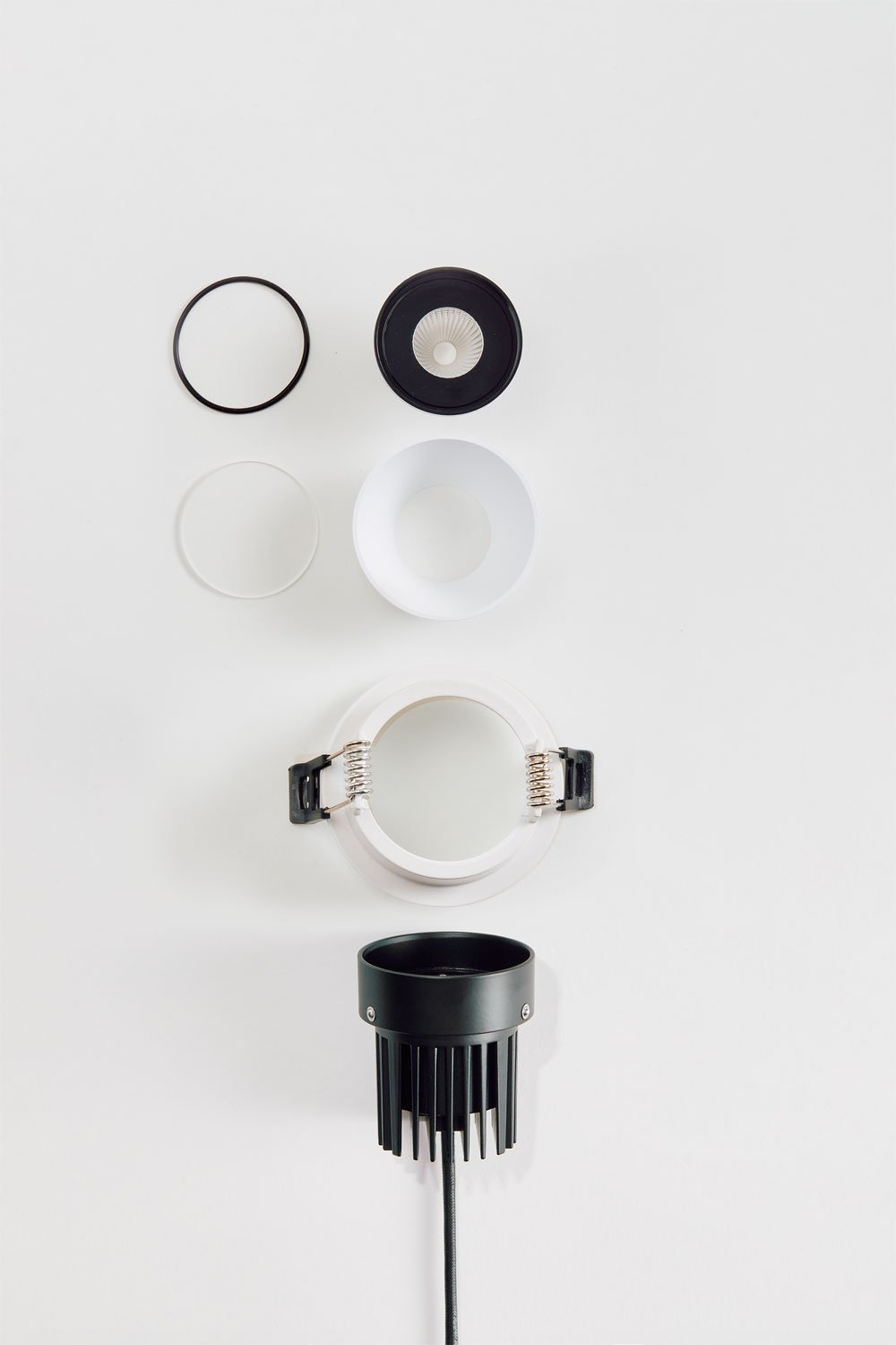 Downlight LED da incasso con cornice rotonda Ø8 cm per esterni in alluminio Orelva, imagen de galeria 6