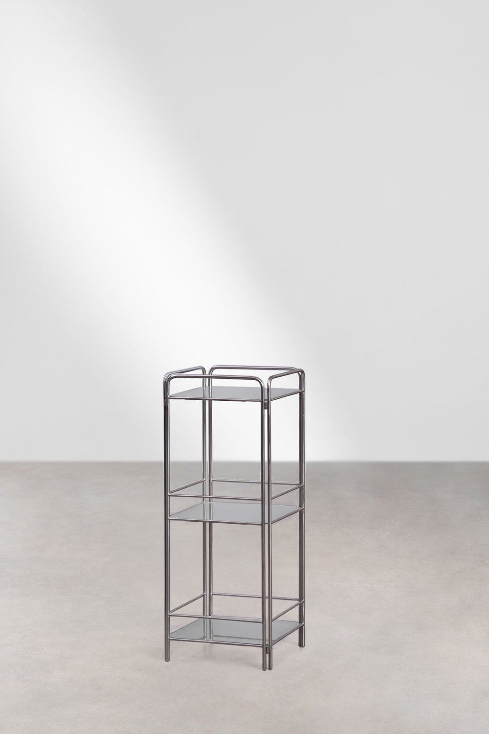 Scaffale da bagno 30x80 cm in acciaio inossidabile e vetro Idunai, immagine della galleria 4