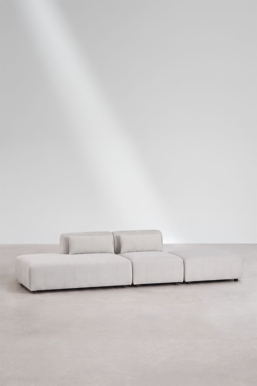 Divano modulare a 2 pezzi con chaise longue sinistra e pouf Fogler, immagine della galleria 3