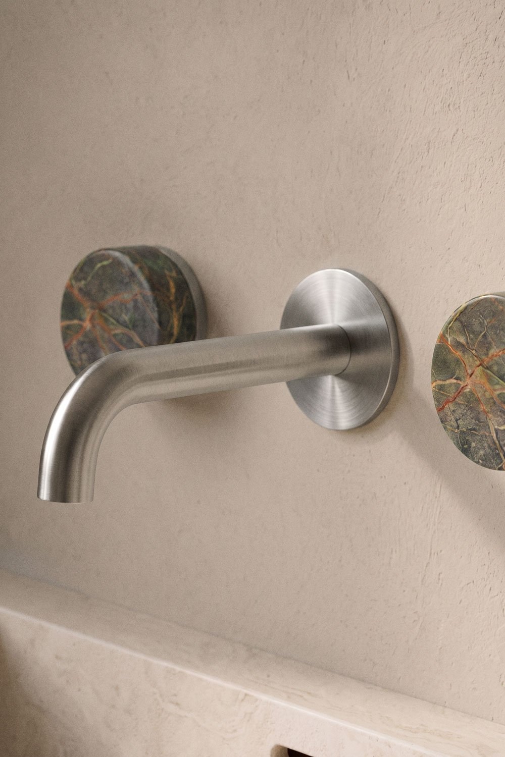 Set di rubinetto da lavabo incassato in pietra naturale Gilstoin e valvola di scarico per lavabo tipo Click-Clack in ottone Orve, immagine della galleria 2