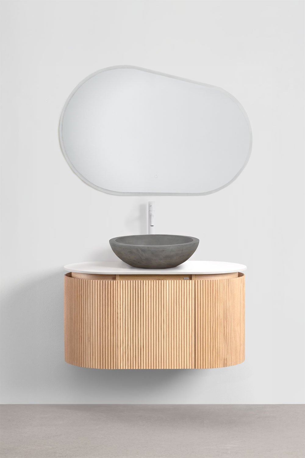 Set di mobili da bagno sospesi 90x50 cm in legno Carsone, immagine della galleria 2
