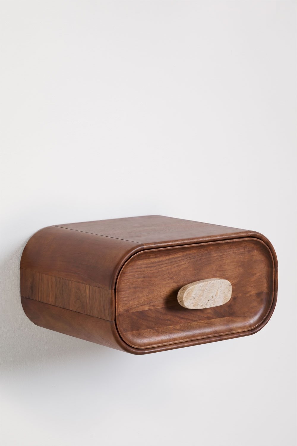 Set di 2 comodini sospesi 50x35 cm in legno di mango e pietra naturale Kivalina, immagine della galleria 3