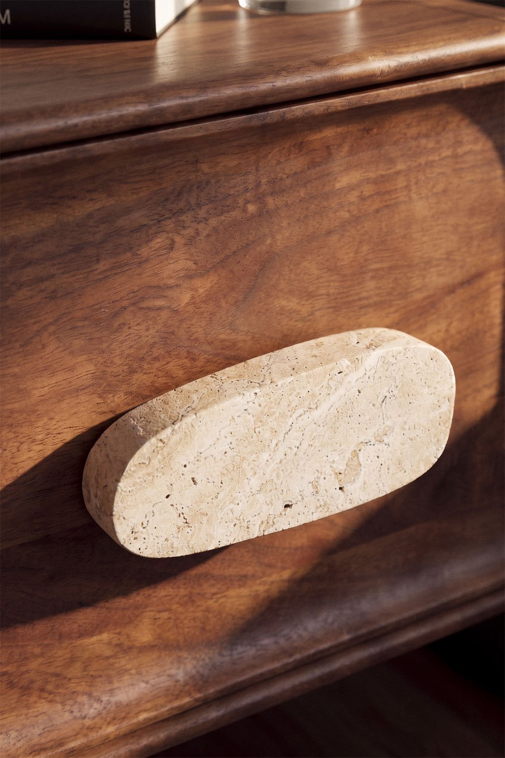 Set di 2 comodini sospesi 50x35 cm in legno di mango e pietra naturale Kivalina, immagine della galleria 2