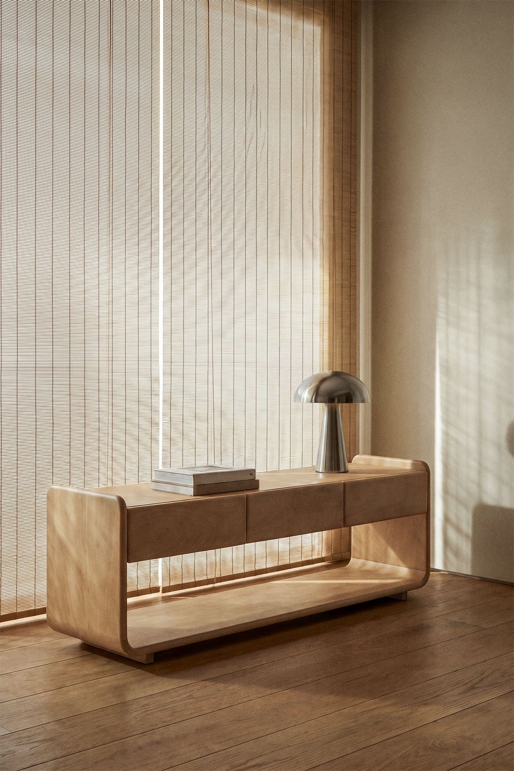 Mobile TV 140x40 cm in legno di mango Tinsley, immagine della galleria 1