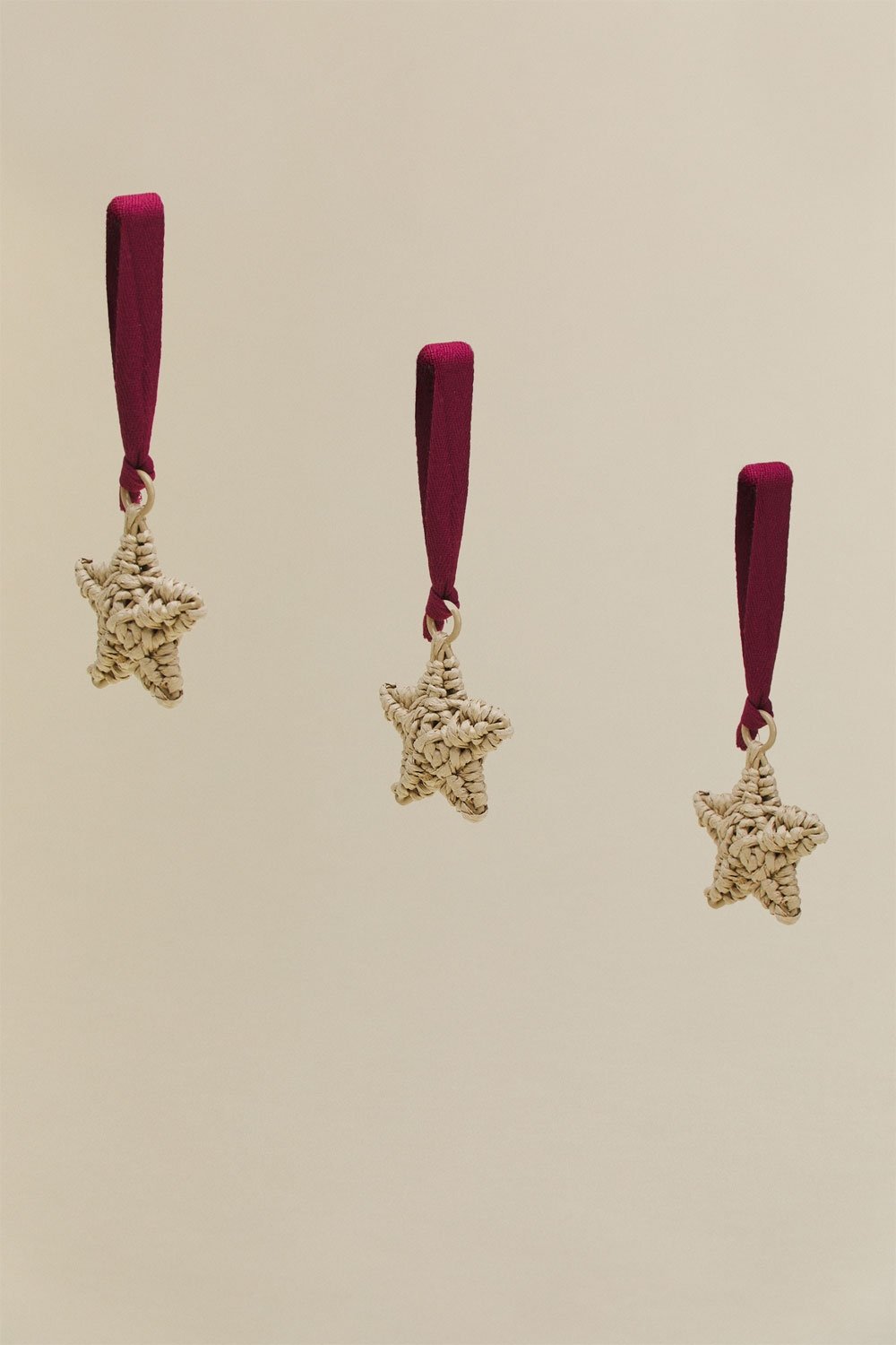 Set di 3 decorazioni natalizie in corda intrecciata Valien, immagine della galleria 3
