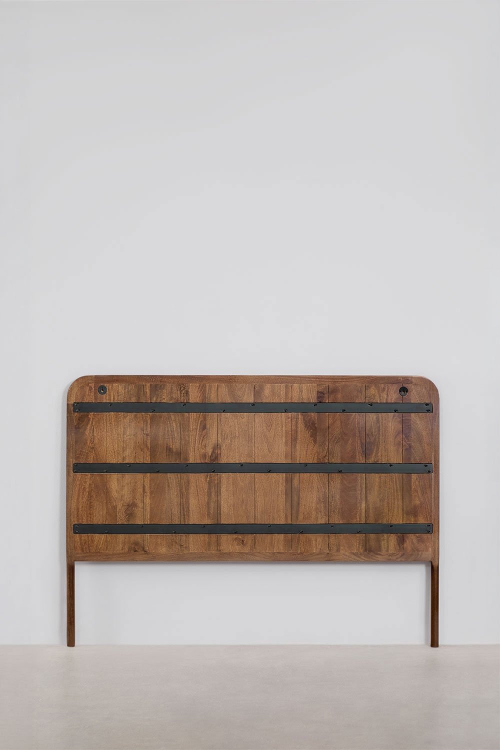 Testiera per letto da 150 cm in legno di mango scuro Maupaul, immagine della galleria 5